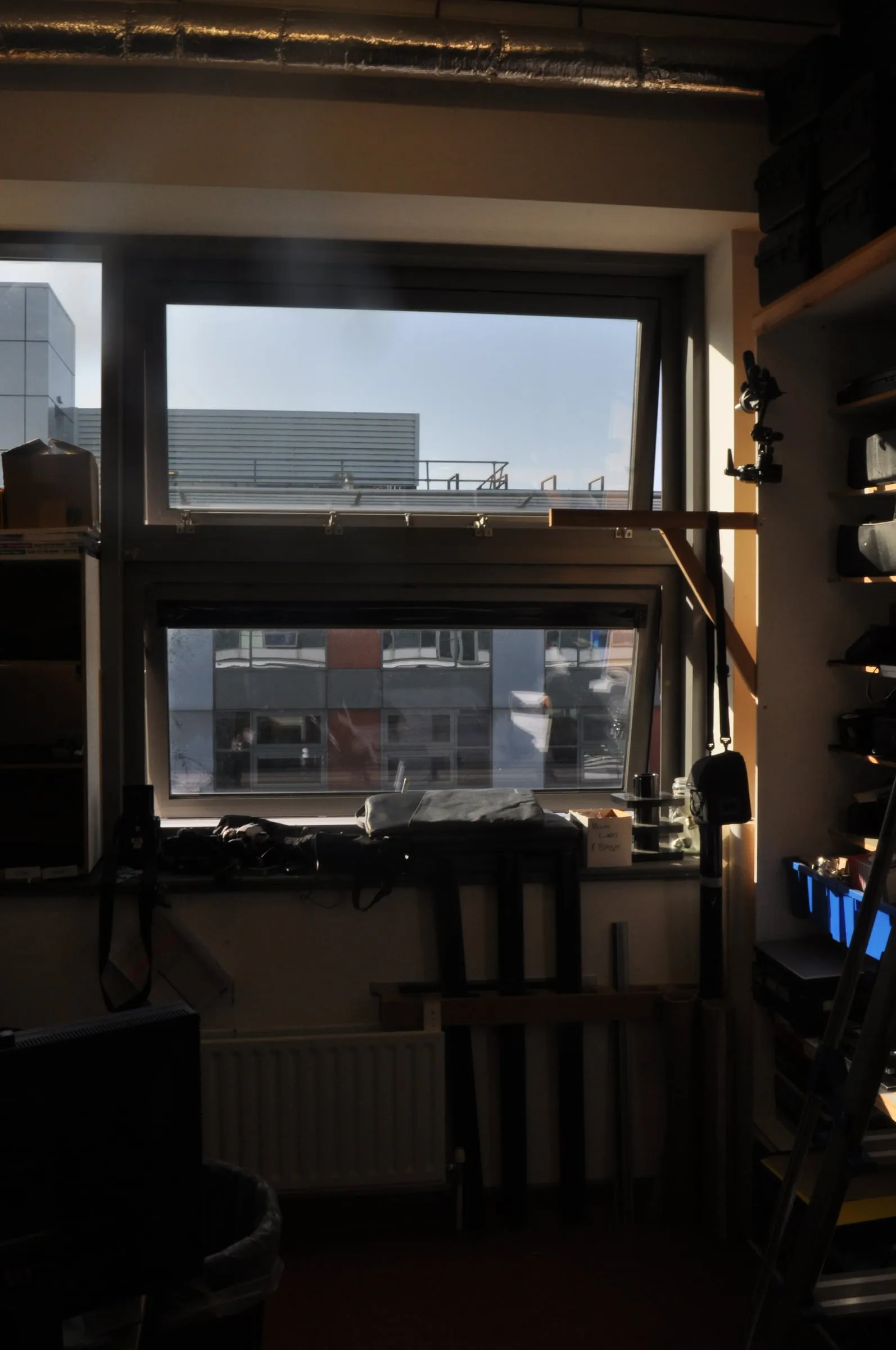 Light through a workshop window.